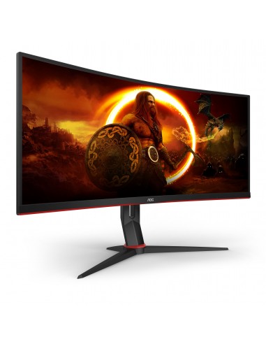 AOC G2 CU34G2X BK pantalla para PC 86,4 cm (34") 3440 x 1440 Pixeles Quad HD LED Negro, Rojo