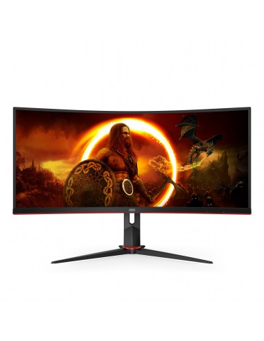 AOC G2 CU34G2X BK pantalla para PC 86,4 cm (34") 3440 x 1440 Pixeles Quad HD LED Negro, Rojo