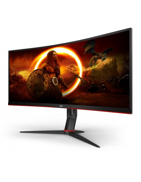 AOC G2 CU34G2X BK pantalla para PC 86,4 cm (34") 3440 x 1440 Pixeles Quad HD LED Negro, Rojo