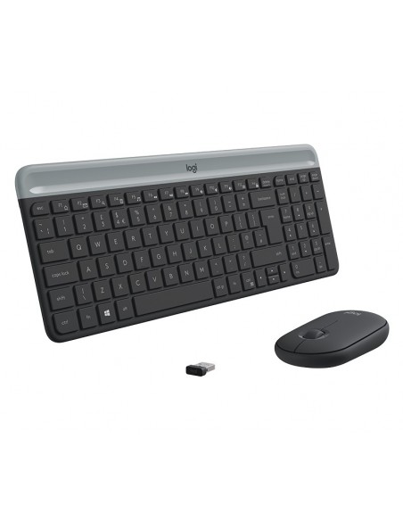 Logitech MK470 teclado Ratón incluido RF inalámbrico QWERTY Checa Grafito