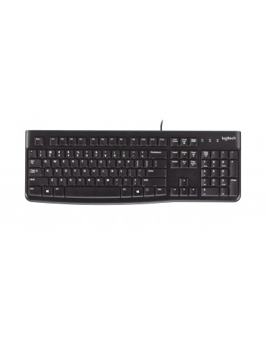 Logitech K120 Corded Keyboard teclado Ratón incluido USB AZERTY Francés Negro