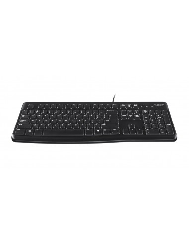 Logitech K120 Corded Keyboard teclado Ratón incluido USB AZERTY Francés Negro