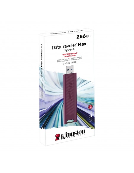 Kingston Technology DataTraveler Max unidad flash USB 256 GB USB tipo A 3.2 Gen 2 (3.1 Gen 2) Rojo