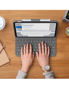 Logitech Slim Folio Gris Bluetooth QWERTZ Suizo 2