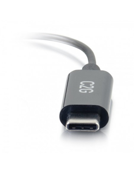 C2G 54426 cable de teléfono móvil Negro 0,09 m USB-C 3,5 mm