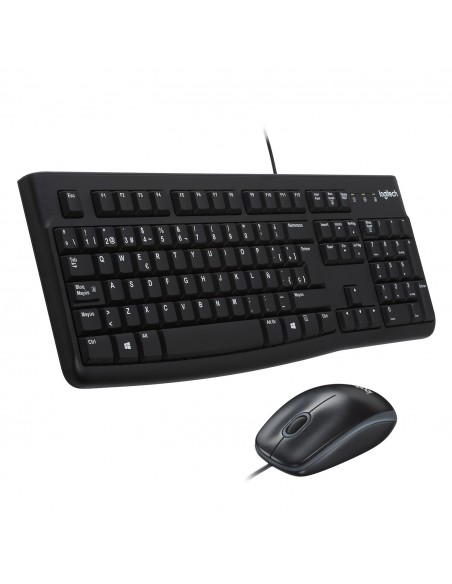 Logitech Desktop MK120 teclado Ratón incluido USB QWERTY Español Negro