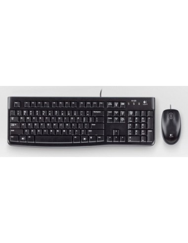 Logitech Desktop MK120 teclado Ratón incluido USB QWERTZ Alemán Negro