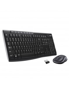 Logitech Wireless Combo MK270 teclado Ratón incluido RF inalámbrico QWERTY Internacional de EE.UU. Negro, Plata