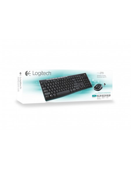 Logitech Wireless Combo MK270 teclado Ratón incluido USB QWERTZ Alemán Negro