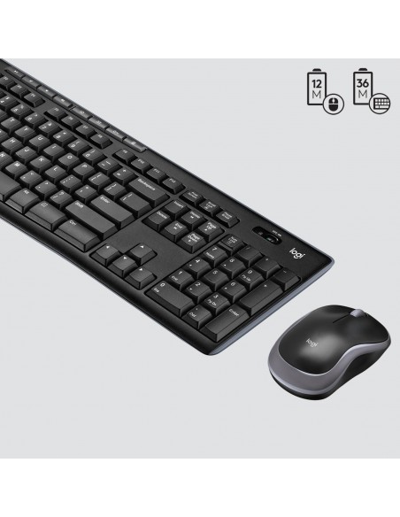 Logitech Wireless Combo MK270 teclado Ratón incluido USB QWERTZ Suizo Negro