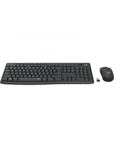 Logitech MK295 Silent Wireless Combo teclado Ratón incluido RF inalámbrico Portugués Grafito