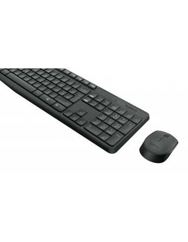 Logitech MK235 teclado Ratón incluido USB QWERTY Español Gris