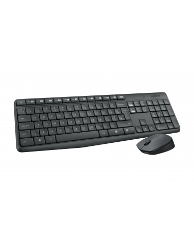 Logitech MK235 teclado Ratón incluido USB QWERTY Español Gris