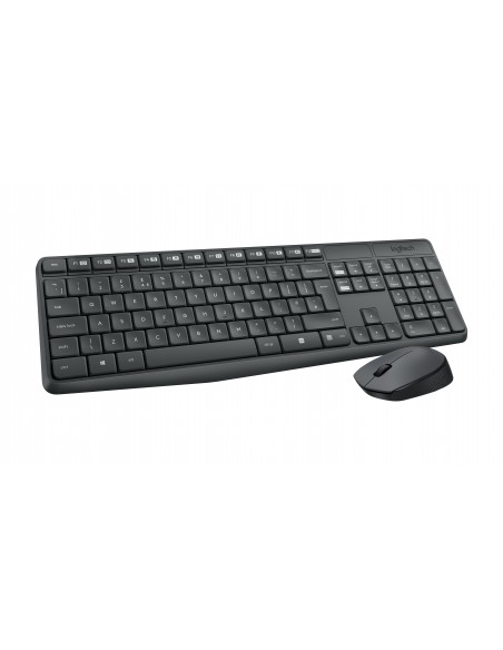 Logitech MK235 teclado Ratón incluido USB QWERTY Español Gris