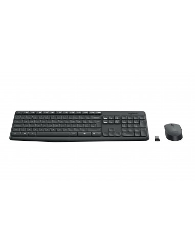 Logitech MK235 teclado Ratón incluido USB QWERTY Español Gris
