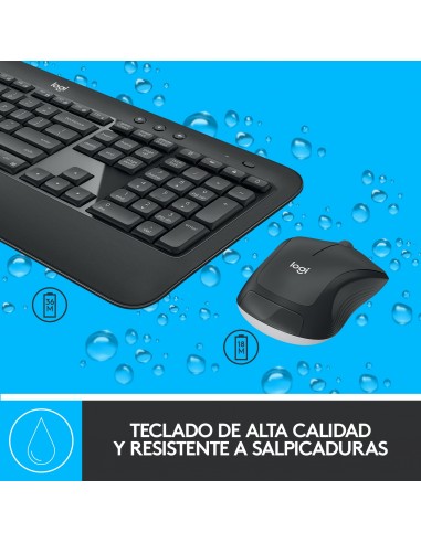 Logitech Advanced MK540 teclado Ratón incluido USB QWERTY Español Negro, Blanco