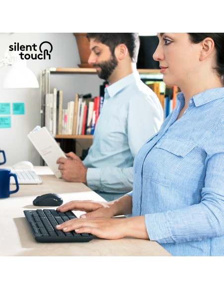 Logitech MK295 Silent Wireless Combo teclado Ratón incluido USB QWERTY Internacional de EE.UU. Grafito