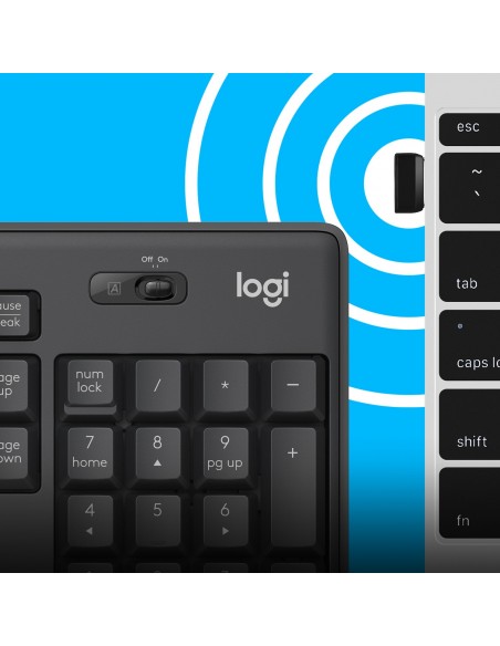 Logitech MK295 Silent Wireless Combo teclado Ratón incluido USB QWERTY Internacional de EE.UU. Grafito