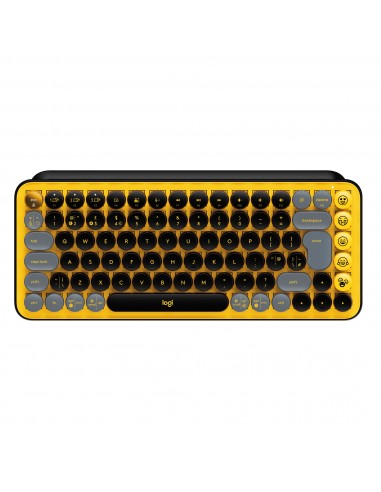 Logitech POP Keys Wireless Mechanical Keyboard With Emoji Keys teclado Bluetooth QWERTY Inglés Amarillo
