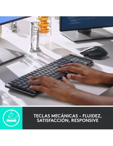Logitech MX Mechanical teclado RF Wireless + Bluetooth QWERTY Internacional de EE.UU. Grafito, Gris