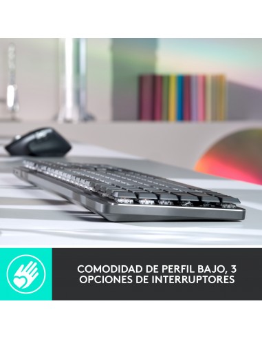 Logitech MX Mechanical teclado RF Wireless + Bluetooth QWERTY Internacional de EE.UU. Grafito, Gris