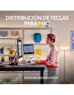 Logitech MX Mini Mechanical for Mac teclado Bluetooth QWERTY Internacional de EE.UU. Gris, Blanco 2