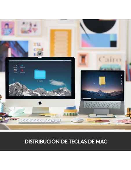 Logitech MX Keys Mini For Mac Minimalist Wireless Illuminated Keyboard teclado Bluetooth QWERTY Español Gris