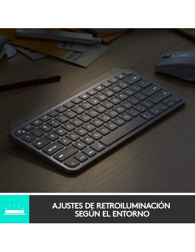 Logitech MX Keys Mini For Mac Minimalist Wireless Illuminated Keyboard teclado Bluetooth QWERTY Español Gris