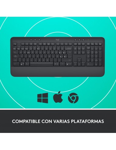Logitech Signature K650 teclado RF Wireless + Bluetooth QWERTY Español Grafito