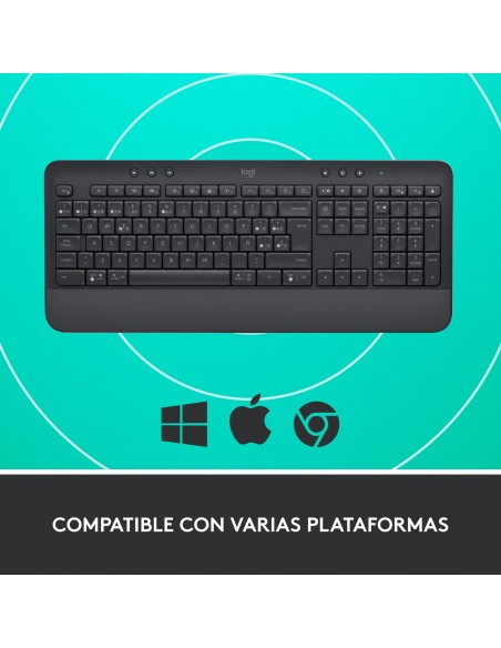 Logitech Signature K650 teclado RF Wireless + Bluetooth QWERTY Español Grafito