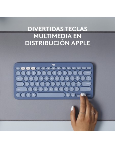 Logitech K380 for Mac teclado Bluetooth QWERTY Español Azul