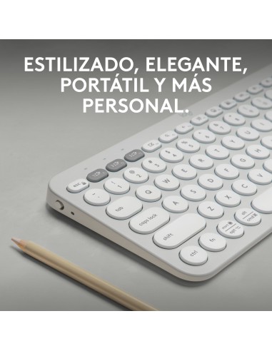 Logitech Pebble Keys 2 K380s teclado RF Wireless + Bluetooth QWERTY Español Blanco