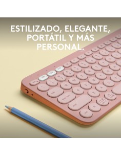 Logitech Pebble Keys 2 K380s teclado RF Wireless + Bluetooth QWERTY Español Rosa 2