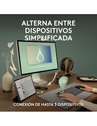 Logitech Pebble Keys 2 K380s teclado RF Wireless + Bluetooth QWERTY Español Rosa