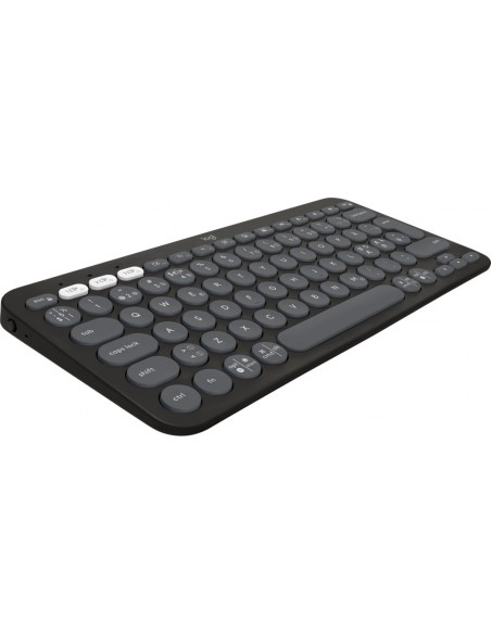 Logitech Pebble Keys 2 K380s teclado RF Wireless + Bluetooth QWERTY Danés, Finlandés, Noruego, Sueco Grafito