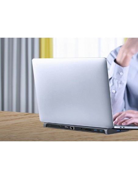 Gembird A-CM-COMBO10-01 base para portátil y replicador de puertos Alámbrico USB 3.2 Gen 1 (3.1 Gen 1) Type-C Gris Gembird A-CM-COMBO10-01 base para portátil y replicador de puertos Alámbrico USB 3.2 Gen 1 (3.1 Gen 1) Type-C Gris