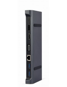 Gembird A-CM-COMBO9-02 base para portátil y replicador de puertos Alámbrico USB 3.2 Gen 1 (3.1 Gen 1) Type-C Gris