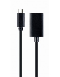 Gembird A-CM-DPF-02 adaptador de cable de vídeo 0,15 m USB Tipo C DisplayPort Negro