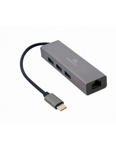 Gembird A-CMU3-LAN-01 base para portátil y replicador de puertos USB 3.2 Gen 1 (3.1 Gen 1) Type-C Gris