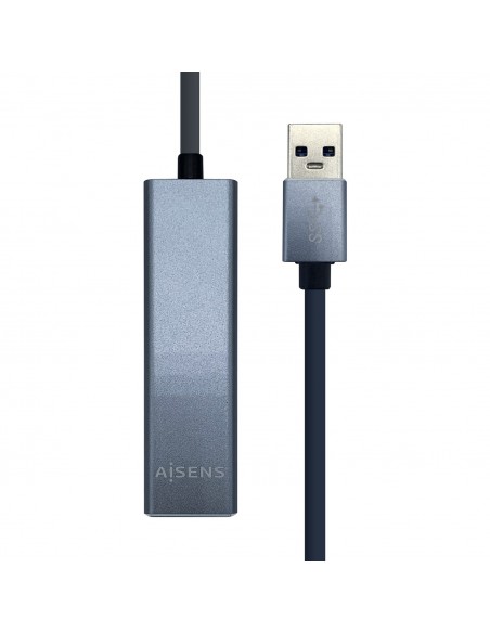 AISENS Conversor USB 3.0 a ethernet gigabit 10 100 1000 Mbps + Hub 3 x USB 3.0, Gris, 15 cm AISENS Conversor USB 3.0 a ethernet gigabit 10 100 1000 Mbps + Hub 3 x USB 3.0, Gris, 15 cm