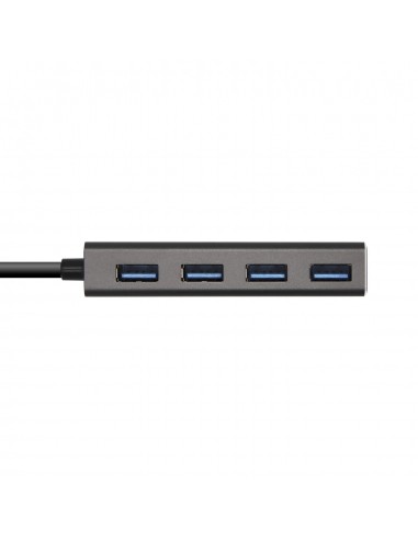 AISENS Hub USB 3.1 USB-C, USB-C M - 4 x Tipo A H, Gris, 15 cm