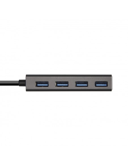 AISENS Hub USB 3.1 USB-C, USB-C M - 4 x Tipo A H, Gris, 15 cm