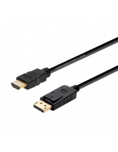 AISENS CABLE CONVERSOR DISPLAYPORT A HDMI, DP M-HDMI M, NEGRO, 2.0M