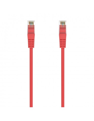 AISENS Cable de Red Latiguillo RJ45 LSZH Cat.6A 500 Mhz UTP AWG24, Rojo, 0.5M