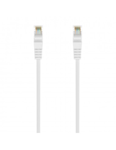 AISENS Cable de Red Latiguillo RJ45 LSZH Cat.6A 500 Mhz UTP AWG24, Blanco, 1.5M