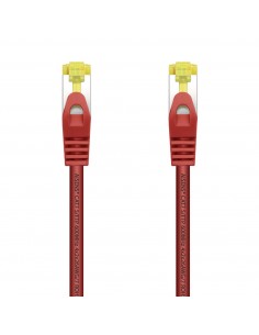 AISENS Cable De Red Latiguillo RJ45 LSZH Cat.7 600 MHz S FTP PIMF AWG26, Rojo, 25 cm