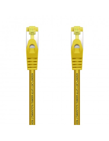 AISENS Cable De Red Latiguillo RJ45 LSZH Cat.7 600 MHz S FTP PIMF AWG26, Amarillo, 25 cm