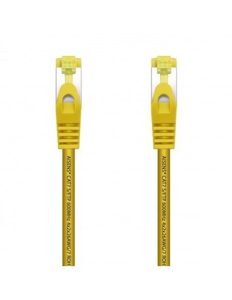 AISENS Cable De Red Latiguillo RJ45 LSZH Cat.7 600 MHz S FTP PIMF AWG26, Amarillo, 25 cm