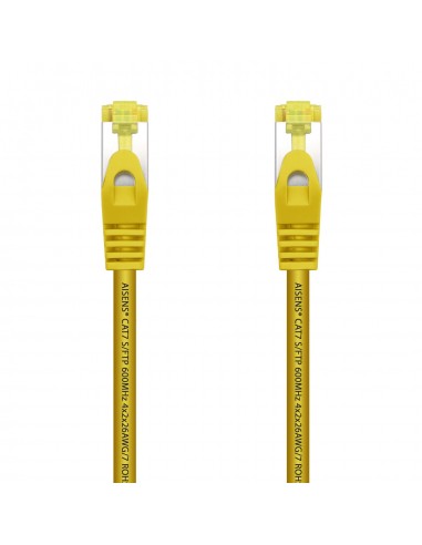 AISENS Cable De Red Latiguillo RJ45 LSZH Cat.7 600 MHz S FTP PIMF AWG26, Amarillo, 0.5 m