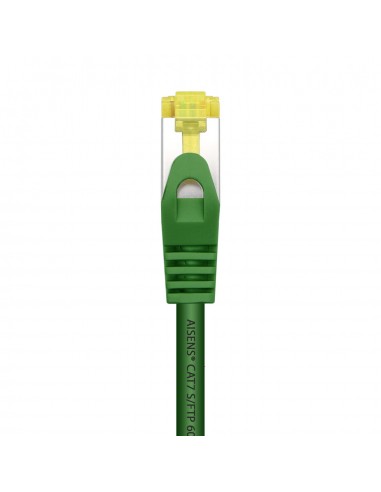 AISENS Cable De Red Latiguillo RJ45 LSZH Cat.7 600 MHz S FTP PIMF AWG26, Verde, 25 cm